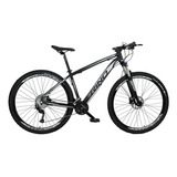 Bicicleta Aro 29 27v Rino Everest - Alivio 1.0 K7 + Trava Cor Preto/prata Tamanho Do Quadro 19