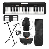 Kit Teclado Casio Casiotone Preto Ct-s200 Com Suporte E Bag