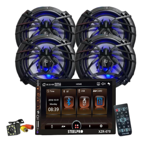 Estéreo Pantalla 7 Steelpro Con 4 Bocinas 6.5 Soundstream Ld