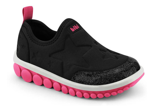 Tênis Infantil Feminino Roller 2.0 Bibi Preto Hot Pink