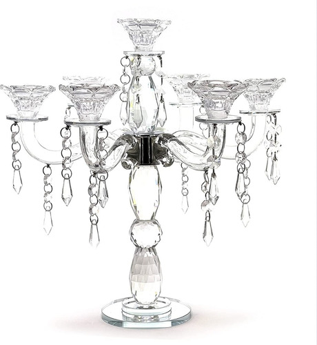 Allgala Candelabro De Cristal De 7 Brazos