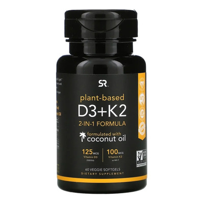 Vitamina D3 + K2 Veggie Sports Research Suplemento Cápsulas 60g Vegano | Envío gratis
