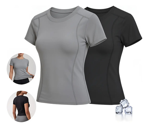 2pc Camiseta De Manga Corta De Secado Rápido Para Mujer Yoga | MercadoLibre