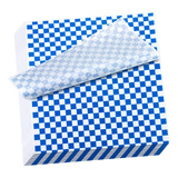 100 Hojas Papel Encerado Azul Cuadros 30x30, Facturamos