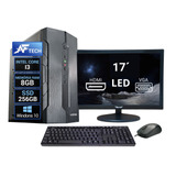 Computador Completo Intelcore I3 8gb Ssd256gb Kit Monitor 17