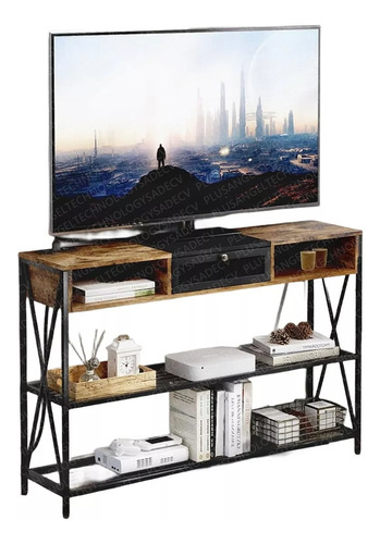 Mueble Tv Con Enchufes Estante Entrada Mesa