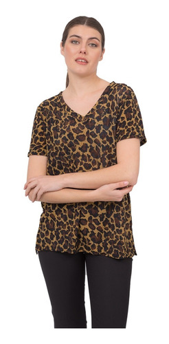 Remera Mujer Manga Corta Escote En V Talles Grandes