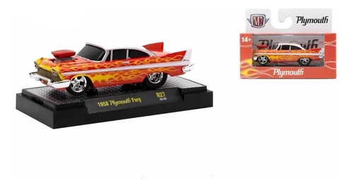  M2 Machines 1:64 1958 Plymouth Fury Con Base Y Acrilico