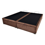 Cama Box Baú King Reforçada Fabricação Própria Cor Suede Marrom