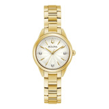 Reloj Bulova Sutton Quartz Bl97p150 Time Square Color De La Correa Dorado Color Del Bisel Dorado Color Del Fondo Dorado