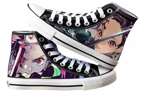 Zapatos De Lona Demon Slayer, Zapatos De Patineta Moda Anime