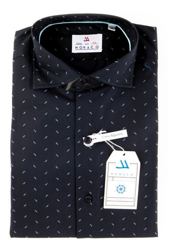 Camisa Hombre Algodon Entallado Slim Fit Diseño Monaco