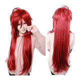 Kadiya Cosplay Peluca Larga Rojo Oscuro Unisex Anime Show Pa