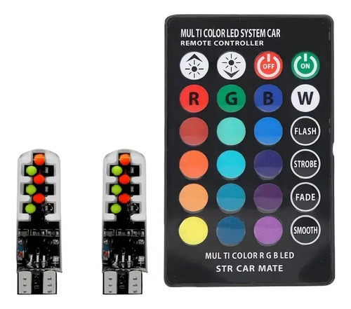 Kit 2 Piojitos Led T10 Moto Control Multicolor Mav