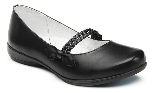 Zapato Negro Escolar Niña Piel Soporte Arco Ortopédico