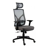 Silla De Escritorio Indar Equipamientos Cool Con Cabezal Ergonómica  Gris Con Tapizado De Lino