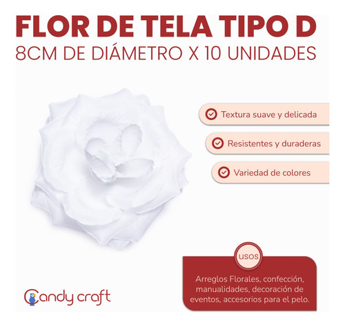 Rosas De Tela Modelo D X 10 Flores De 8cm