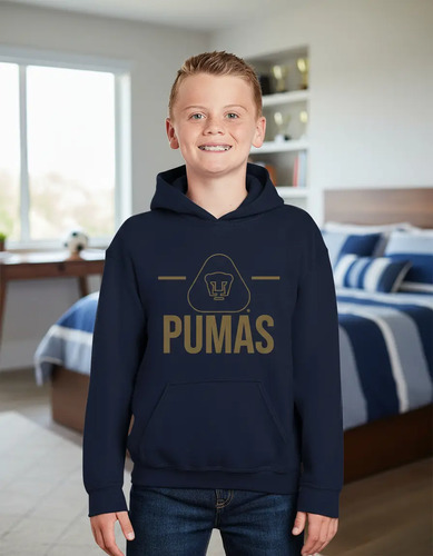 Sudadera Deportiva Niño Niña Hoodie Pumas Unam Insignia