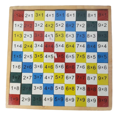 Juego Tablas Multiplicar Didáctico Madera Aprendizaje Niños