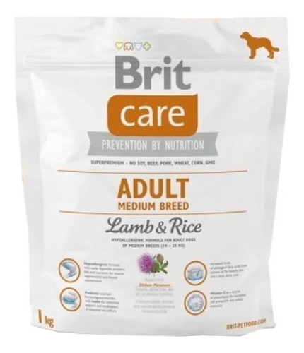 Alimento Brit Brit Care Adult Para Perro Adulto De Raza Mediana Sabor Cordero Y Arroz En Bolsa De 1kg