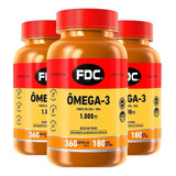 3x Fish Oil Ômega 3 Epa Dha Puro Importado Fdc 360 Cápsulas