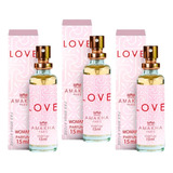 Kit 3 Perfume Feminino Love Amakha Paris Bolsa Bolso