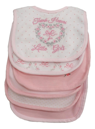 Babero Impermeable Little Me 6pz Rosa Heaven