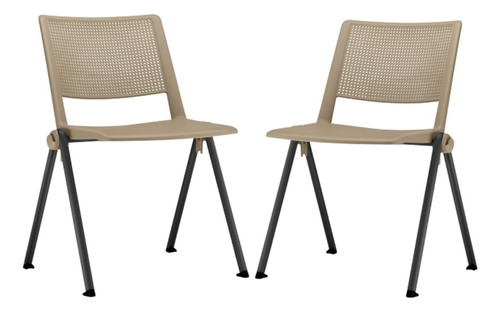 Kit 2 Cadeiras Fixa Up Empilhável 100% Nacional 12x S/juros 