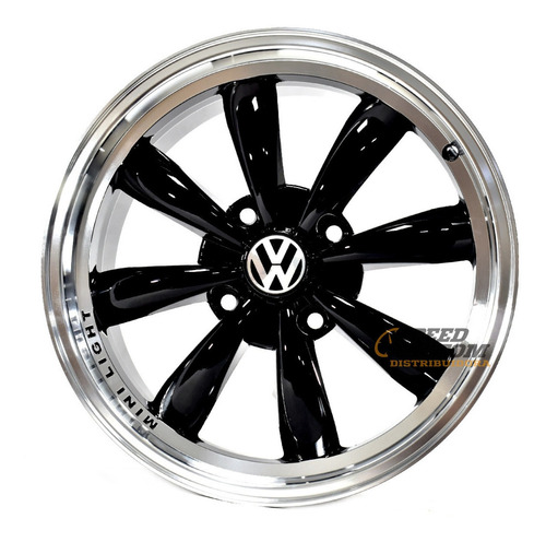 Rines 17x7 Barrenacion 4/130 Para Vocho Vw Logo Black 