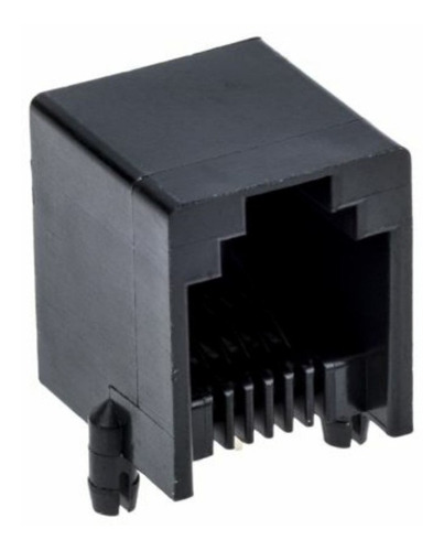 Pack X120 Conector Rj11 6p4c Hembra Impreso Ang Recto Negro