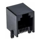 Pack X120 Conector Rj11 6p4c Hembra Impreso Ang Recto Negro