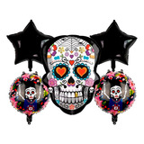 Bouquet Decoracion Kit De Globos Calavera Catrina Mexicana