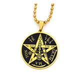 Cadena Collar Pentagrama Tetragrámaton Acero Iconic Store