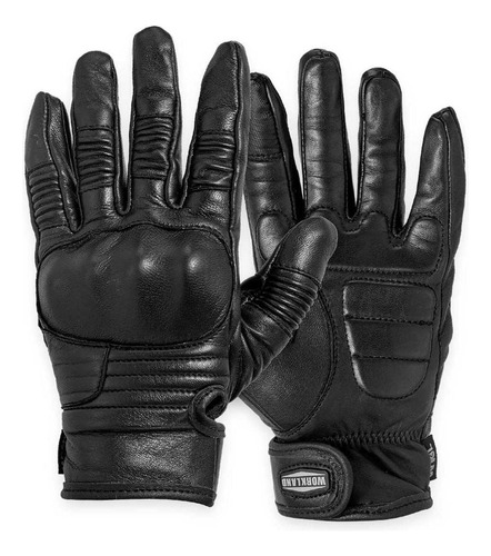 Guantes Motociclista Hombre De Piel Protector Workland 1994 Color Negro Talla Xxl