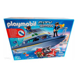 Playmobil City Life Lancha De Policia Int 71394 Intek Color Azul