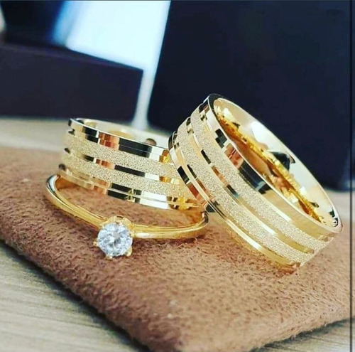 Aliança Banhada Ouro 24k Casamento Noivado Tradicional 6,0mm