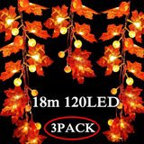 18m/120 Led Guirnalda Iluminada Batería Halloween Decoración