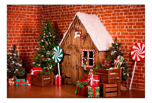 Fundo Fotográfico 1,50 X 2,20 - Decoração Casinha Natal 20