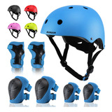 Casco De Bicicleta Ajustable Para Niños Con Rodilleras Y Cod