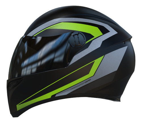 Casco Integral Moto Vertigo V50 Phantom Amarillo Fluo Mate