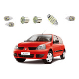 Kit Lampadas Led Renault Clio Luz Pingo Teto Xenon Placa Ré