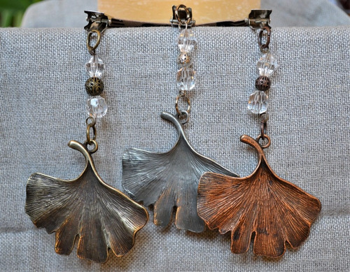 Pesas Sujeta Mantel Hoja Ginkgo Metal Plata, Cobre, Bronce