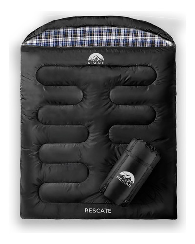 Saco De Dormir Doble Algodon 2 Personas Rescate Convertible 