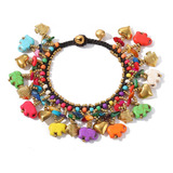 Mengpa Boho Elephant Charm Howlite Beaded Bracelet Set De Va