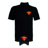 Camiseta Superman Tipo Polo Obsequio Gorra
