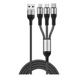 Cable Multiple Carga Rápida 3 En 1 iPhone Tipo C Micro Usb