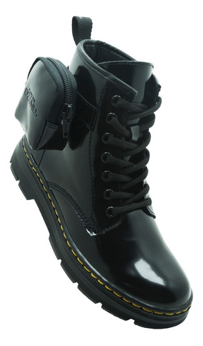 Media Bota Combat Capa De Ozono 621202 Negro Sintético Dama