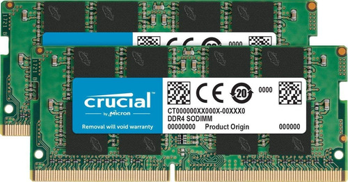 Memoria Ram Crucial, Soddim, 2 X 16 Gb, Ddr4, 2400 Mhz