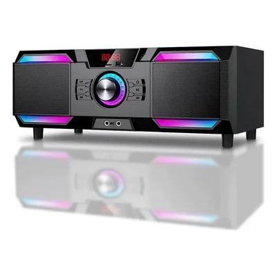 Barra De Sonido 60w Bluetooth Con Usb Sd Fm Y Luces Led Dm Color Negro Frecuencia 20hz-38hz | Envío gratis