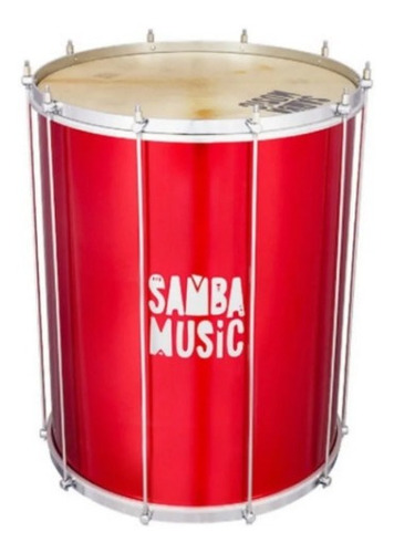 Surdo/surdão Samba Music 60 X 18'' Vermelho Aro Bala 932ma